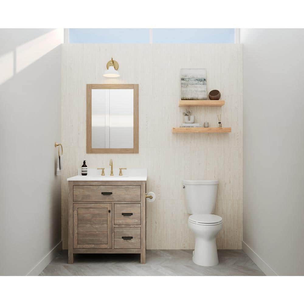 Auburn Chevron Gray 24 in. x 48 in. Matte Porcelain Floor and Wall Tile