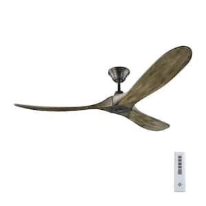Maverick 60 in. Indoor/Outdoor Aged Pewter Ceiling Fan with Light Grey Weathered Oak Blades, DC Motor and Remote Control