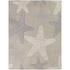 Taupe 5 ft. x 7 ft. Starfish Indoor/Outdoor Patio Area Rug