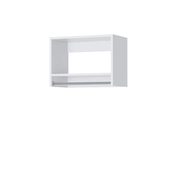 Vista Collection 22.5 in. W White Closet Kit Tall Hanging Wall Mounted 2-Shelf Wood Closet System