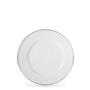 8.5 in. Solid White Enamelware Round Sandwich Plate Set of 4