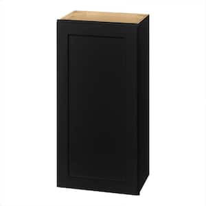 Avondale 18 in. W x 12 in. D x 36 in. H Ready to Assemble Plywood Shaker Wall Kitchen Cabinet in Raven Black