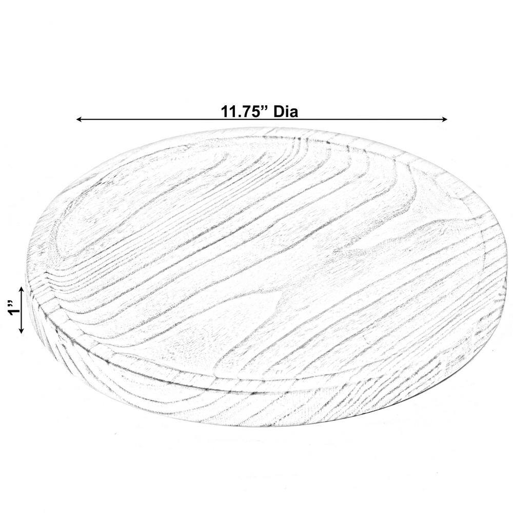 Rustic Paulownia Wood Round Display Tray, 11.75"