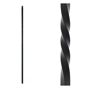 Stair Parts 44 in. x 1/2 in. Satin Black Single Twist Iron Baluster for Stair Remodel