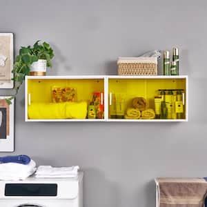 Wall Mount Storage Cabinet 9.3 in. W x 12 in. H x 21.3 in. D, White Medicine Cabinet Storage with Doors