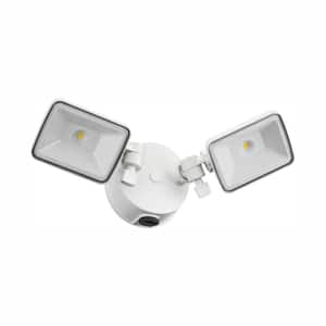Contractor Select OLF 60-Watt Equivalent White Dusk to Dawn Outdoor Integrated LED 2-Light Square Flood Light