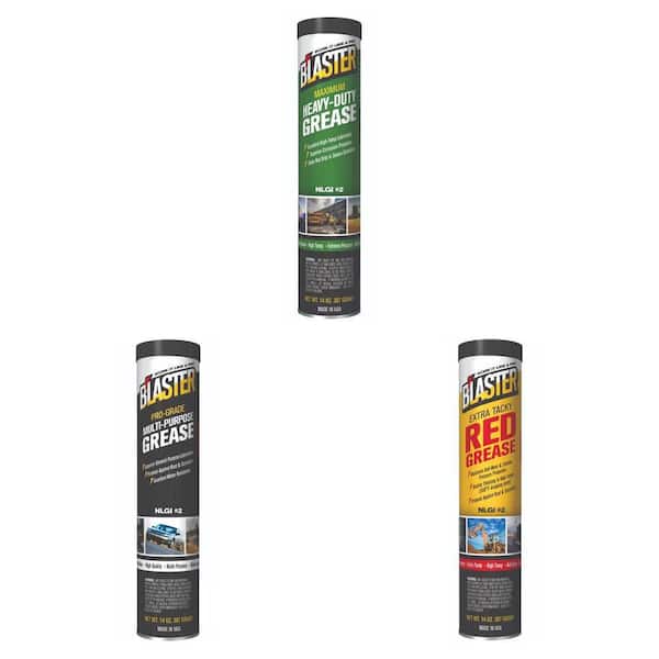 14 oz. Pro-Grade, Heavy-Duty, and Extra Tacky Red Grease Cartridge Combo (3-Pieces)