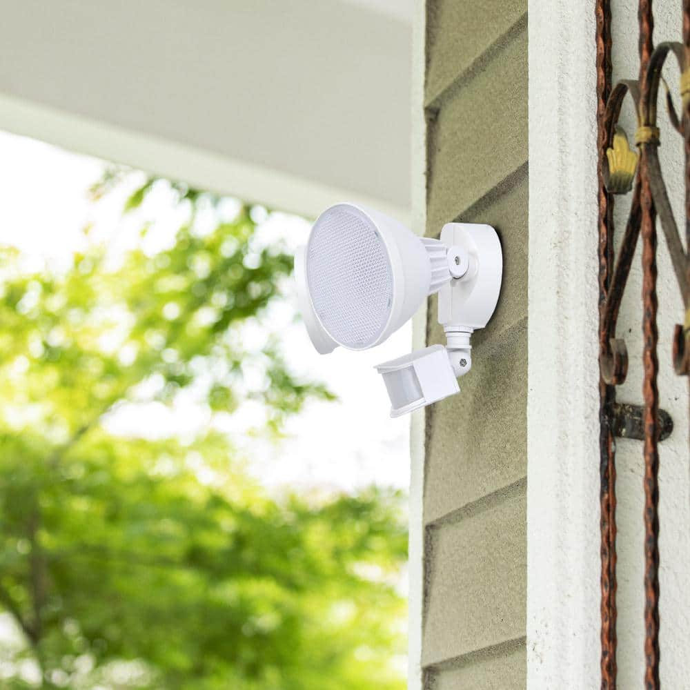 White Aluminum Outdoor Security Area Light with Motion Sensor
