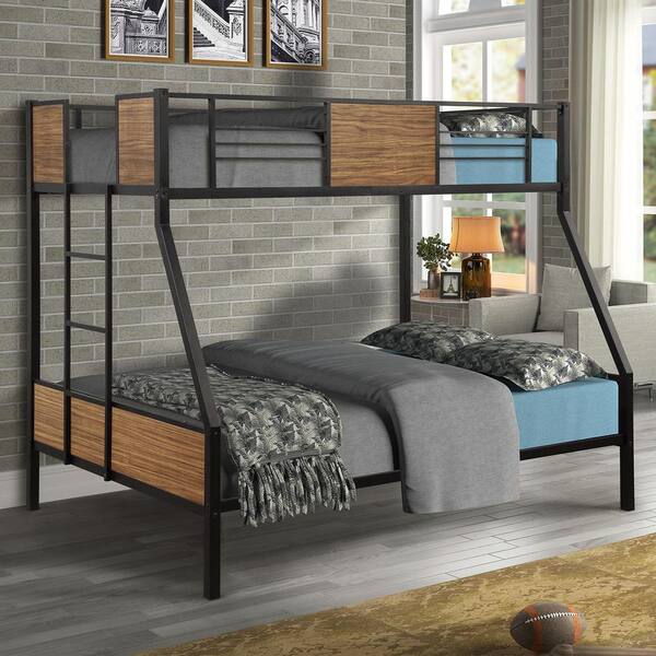 Black Twin Over Full Bunk Bed, Metal Bunk Bed Rails