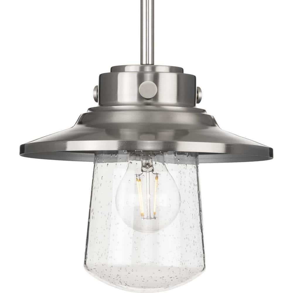 Tremont Collection 1-Light Stainless Steel Clear Seeded Glass Farmhouse Mini-Pendant Hanging Light price history on PriceWatchPro
