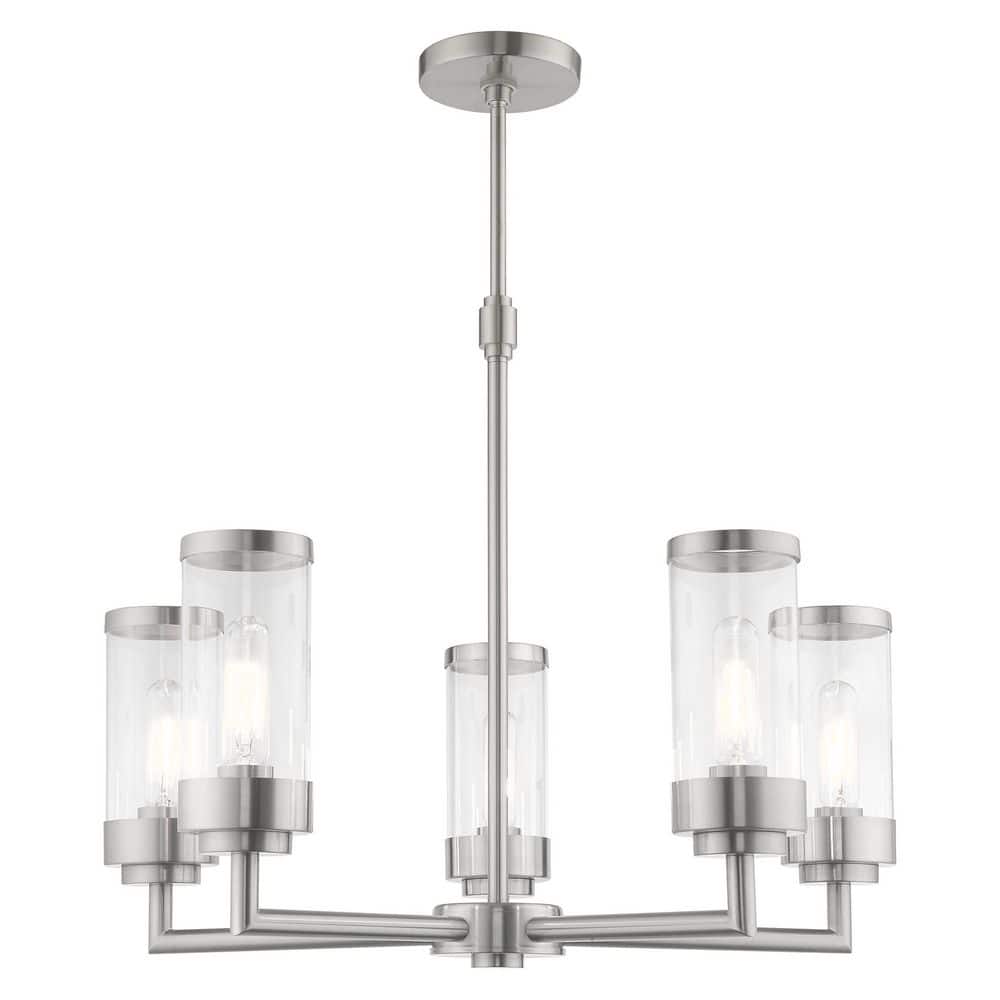 Hillcrest Brushed Nickel 5-Light Candle Style Chandelier