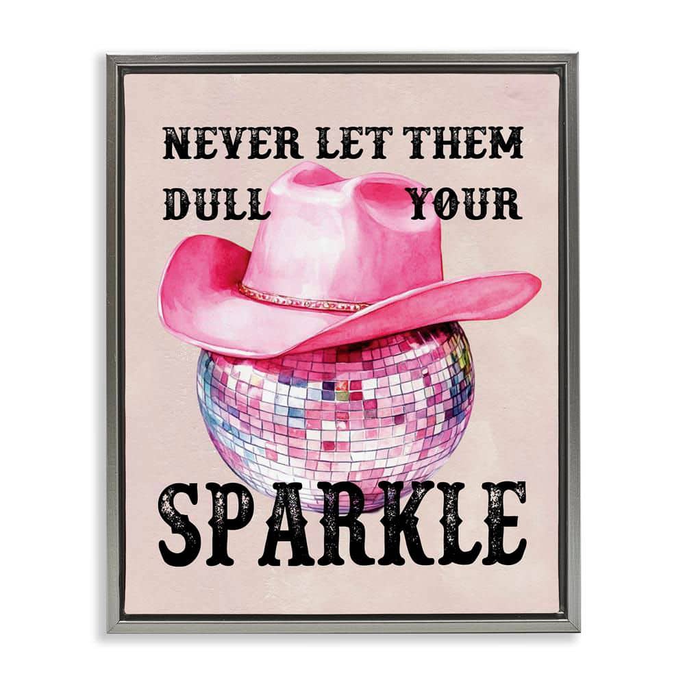 Don't Dull Your Sparkle by Lettered and Lined Gray Floater Frame Typography Graphic Art Print 21 in. x 17 in. price history on PriceWatchPro