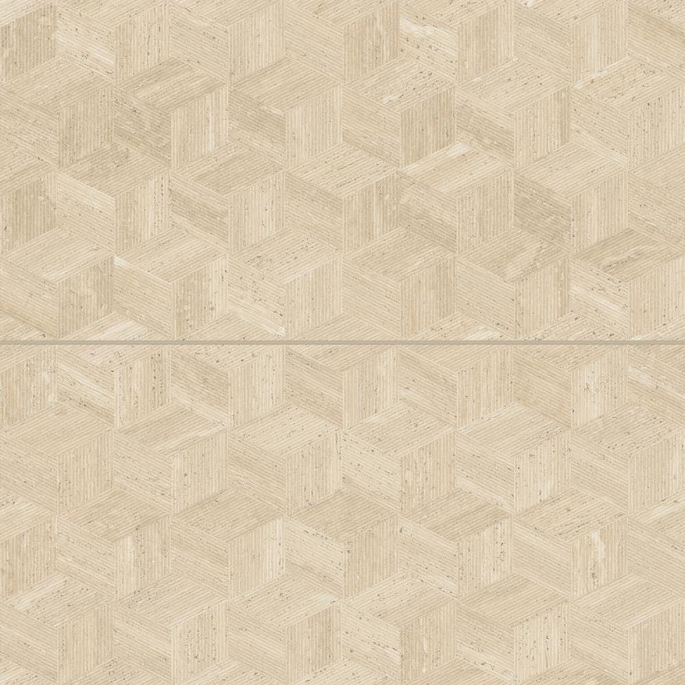 Cream 24x48 Porcelain Matte Geometric Wall & Floor Tile