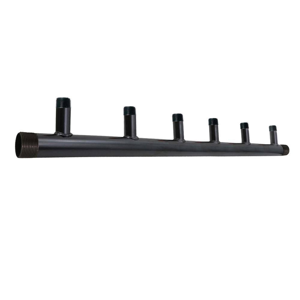 Black Steel Manifold for Boiler Room Heating System, 2 in. Main Pipe with 6-Branches of 1-1/4 in. 7 in. Spacing price history on PriceWatchPro