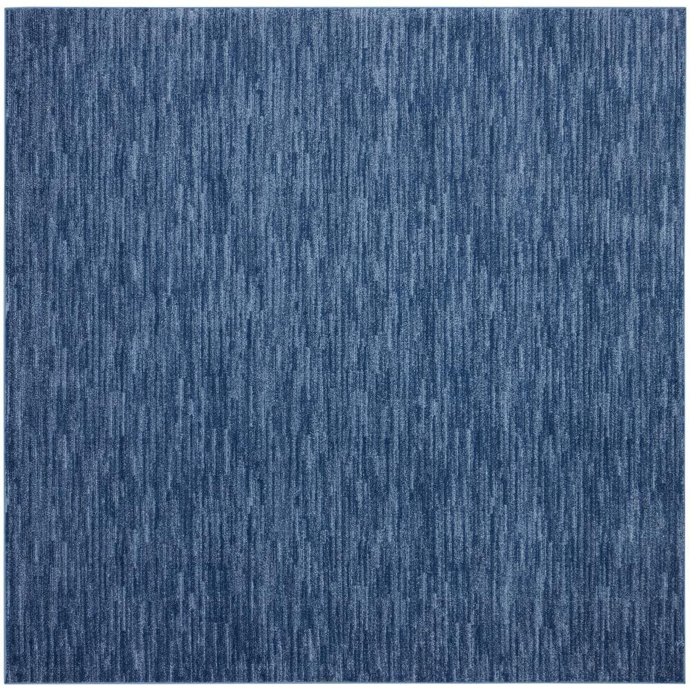 Nourison Essentials 9 ft. x 9 ft. Navy Blue Square Solid Contemporary ...