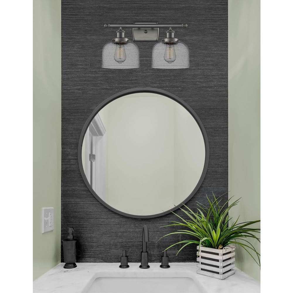 Bell 18 in. 2-Light Oil Rubbed Bronze Vanity Light with Glass Shade price history on PriceWatchPro