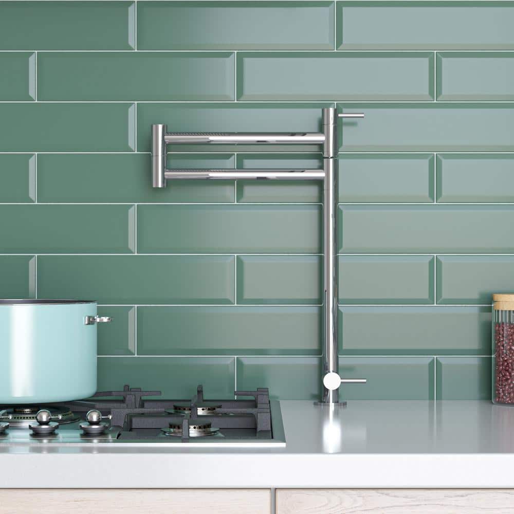 Polished Stainless Steel Retractable Pot Filler Faucet