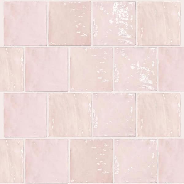 Apollo Tile Pink 5.2 in. x 5.2 in. Polished Ceramic Subway Tile (10.76 sq. ft./Case)