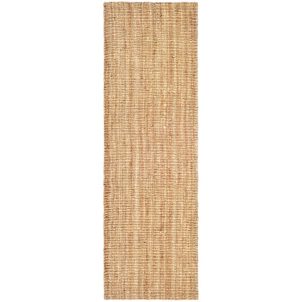 Natural Fiber Beige 3 ft. x 16 ft. Solid Runner Rug