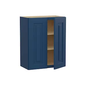 Grayson Mythic Blue Painted Plywood Shaker Assembled Wall Kitchen Cabinet Soft Close 24 in W x 12 in D x 30 in H