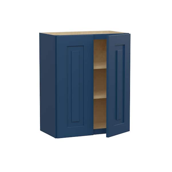 Grayson 24 in. W x 12 in. D x 30 in. H Assembled Plywood Wall Kitchen Cabinet in Mythic Blue with Soft Close