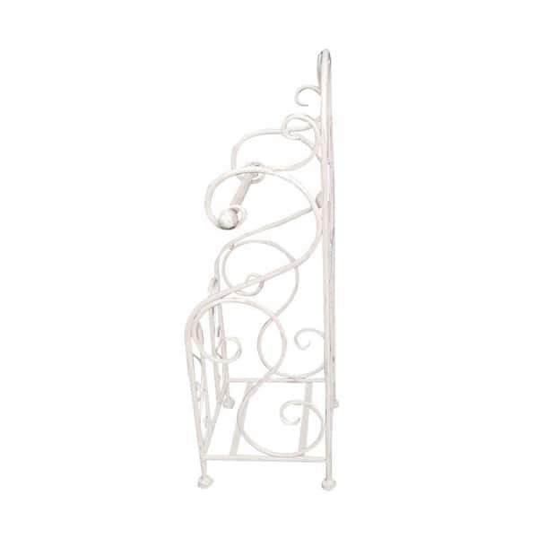 Classic Free Standing Metal Toilet Paper Holder in Off White
