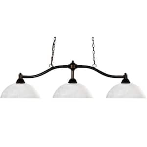 Chance 3-Light Bronze Plus Satin Gold Shade Billiard Light with No Bulb Included