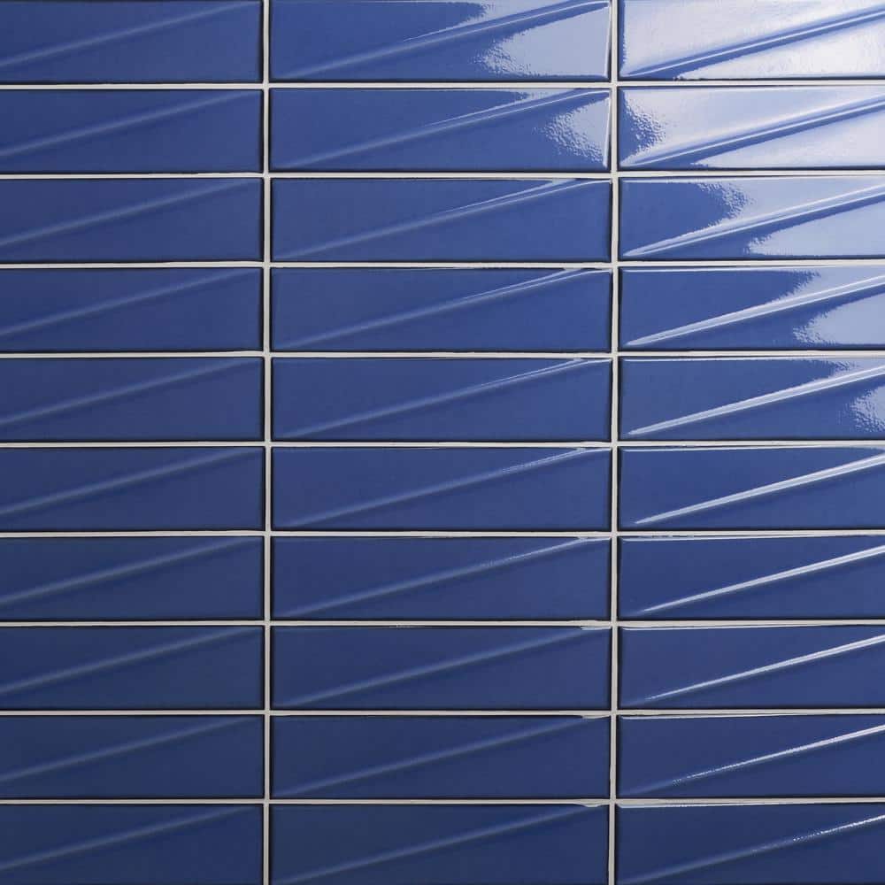 Azure Blue Glossy Ceramic 3x12 Subway Wall Tile