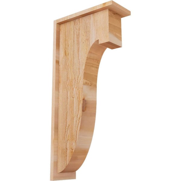 Ekena Millwork 6 in. x 14 in. x 22 in. Western Red Cedar Del Monte Rough Sawn Corbel with Backplate