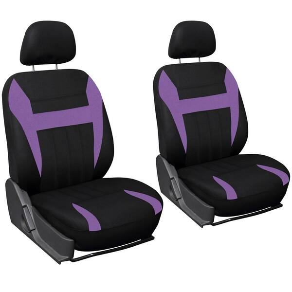 OxGord Polyester Seat Covers Set 26 in. L x 21 in. W x 48 in. H 6-Piece Seat Cover Set Purple and Black