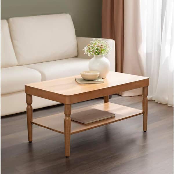 Ardentown 36 in. Natural Rectangle Solid Wood Coffee Table