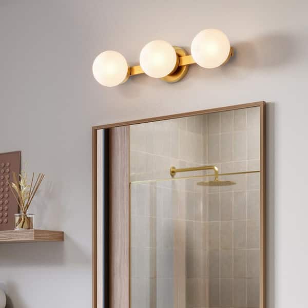 Progress Lighting Avec 21.75 in. 3-Light Brushed Gold Transitional Bath Vanity Light