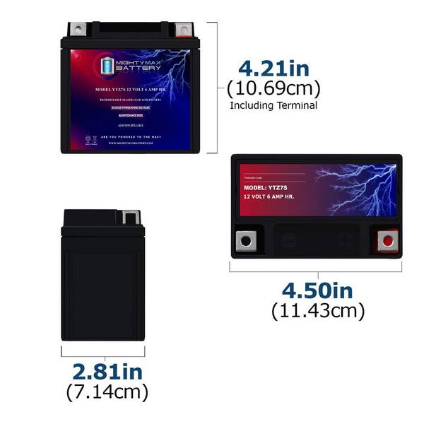 MIGHTY MAX BATTERY YTZ7S 12V 6AH Replacement Battery for Honda 250