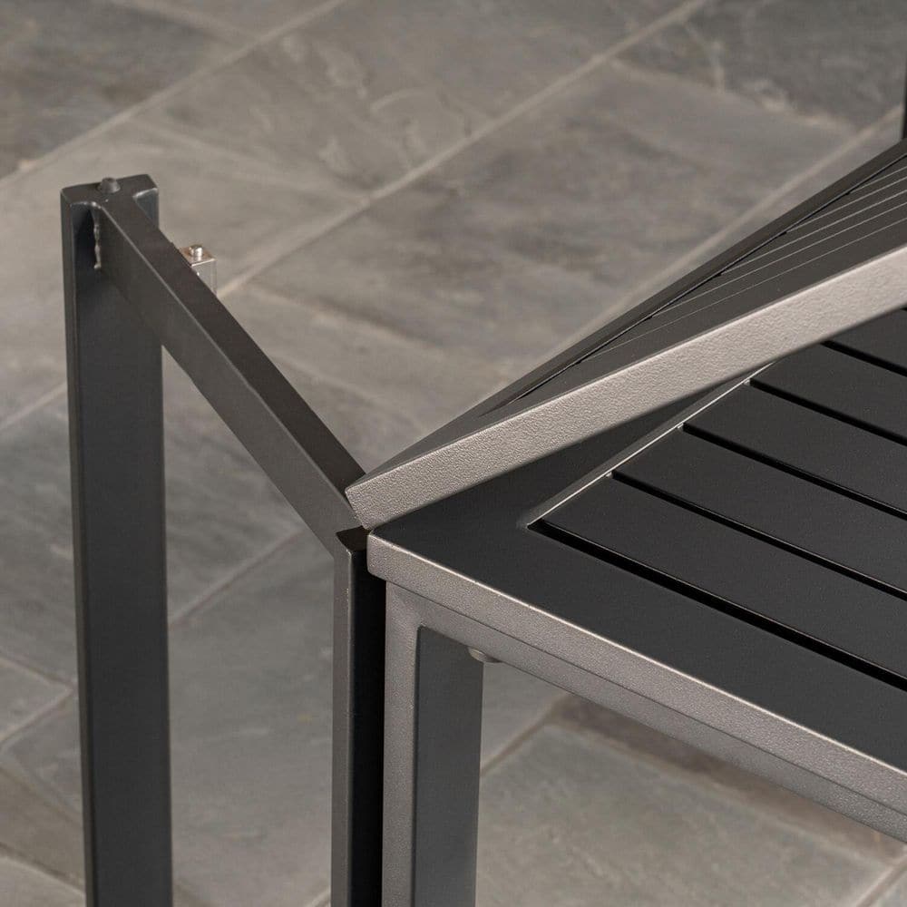 Conrad Gray Aluminum Folding Outdoor Console Dining Table