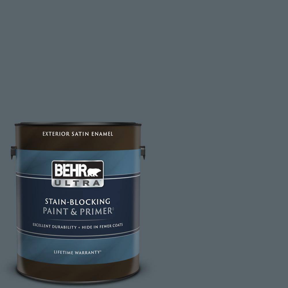 BEHR ULTRA 1 gal. N4906 Calligraphy Satin Enamel Exterior Paint & Primer 985301 The Home Depot