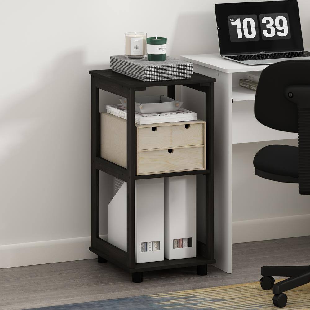 Espresso Composite Wood 2-Tier Tall End Table