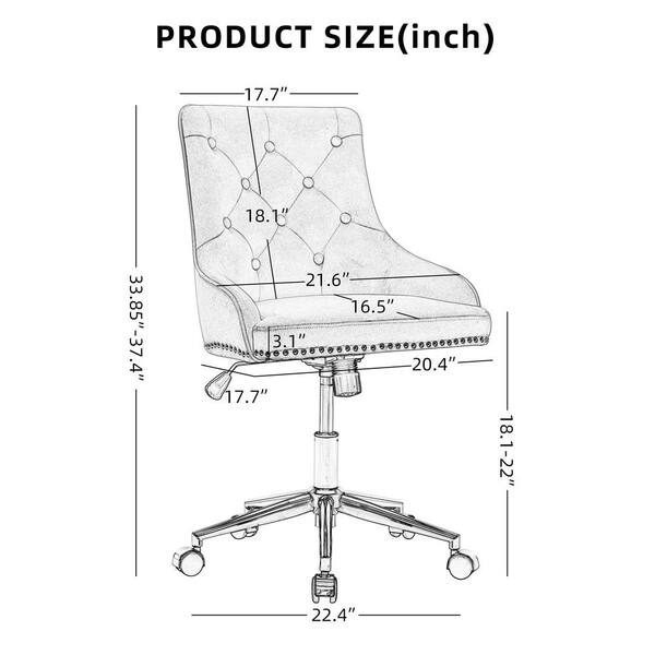 desk chair 22 inch seat height