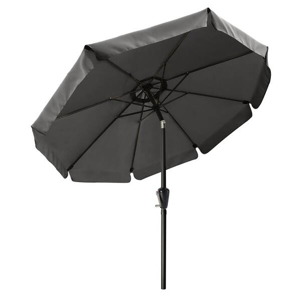 ABCCANOPY 10 ft. Market Push Button Tilt Patio Umbrella in Dark Gray