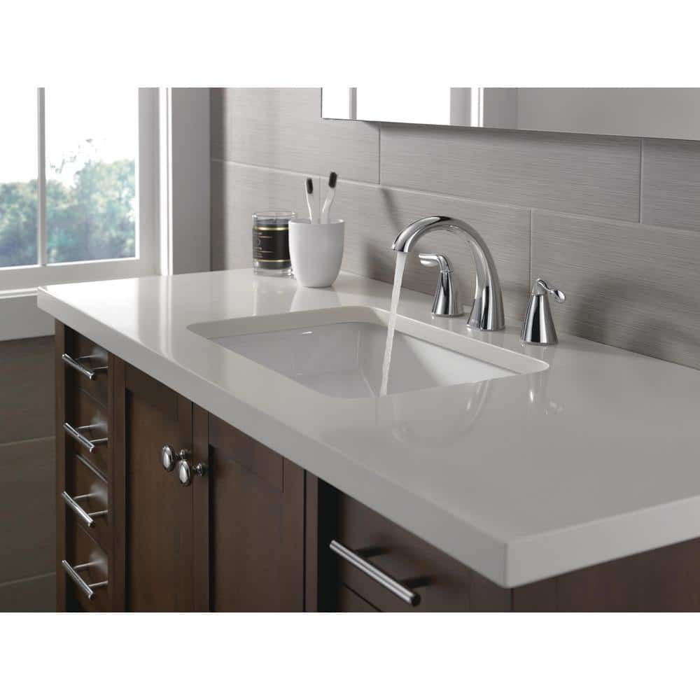 Arvo Chrome Widespread Bathroom Faucet with Drain Assembly