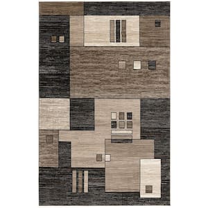 Montage Beige (2 ft. x 4 ft.) - 2 ft. 3 in. x 4 ft. Modern Abstract Doormat Area Rug Entrance Floor Mat
