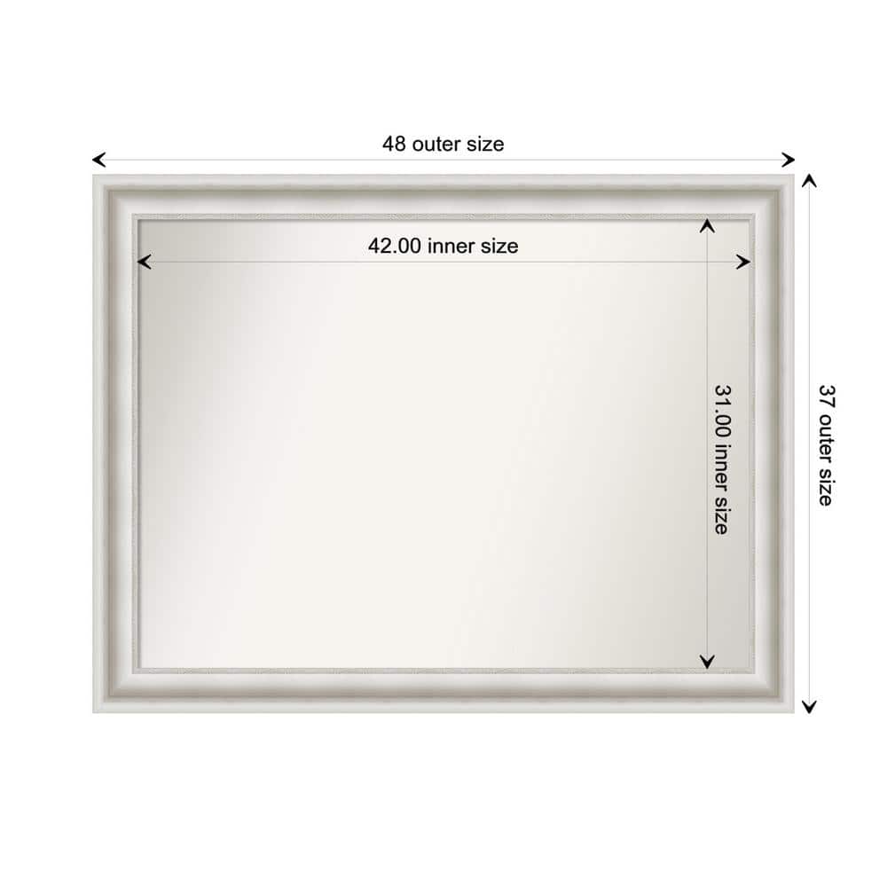 Parlor White 47.5 in. x 36.5 in. Custom Non-Beveled Recycled Polystyrene Framed Bathroom Vanity Wall Mirror price history on PriceWatchPro