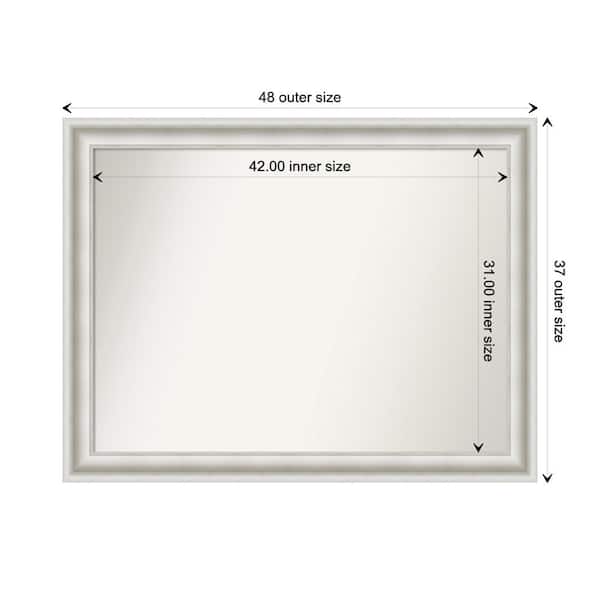 Amanti Art Parlor White 47.5 in. x 36.5 in. Custom Non-Beveled Recycled Polystyrene Framed Bathroom Vanity Wall Mirror