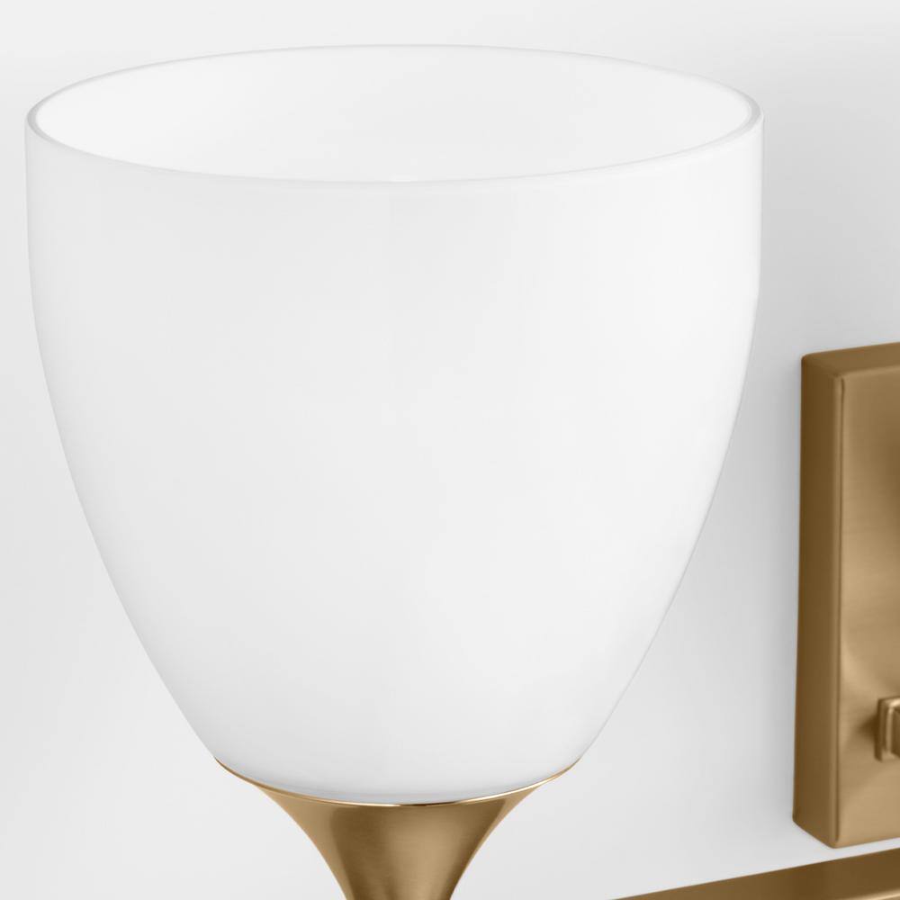 Toffino Satin Brass and Milk Glass 3-Light Wall Sconce