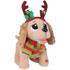 11.02 in. Begging-Cocker Spaniel in Reindeer Costume