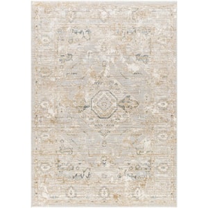 Edmonton Light Gray Medallion 5 ft. x 7 ft. Indoor Area Rug