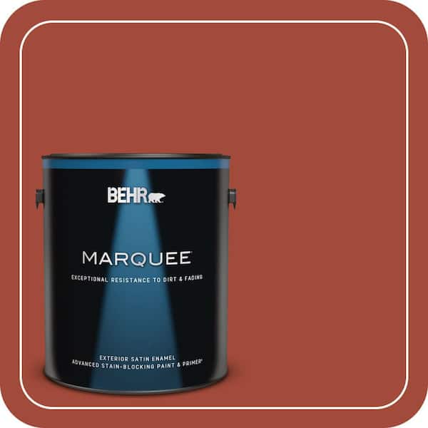 BEHR MARQUEE 1 gal. #200D-7 Rodeo Red Satin Enamel Exterior Paint & Primer