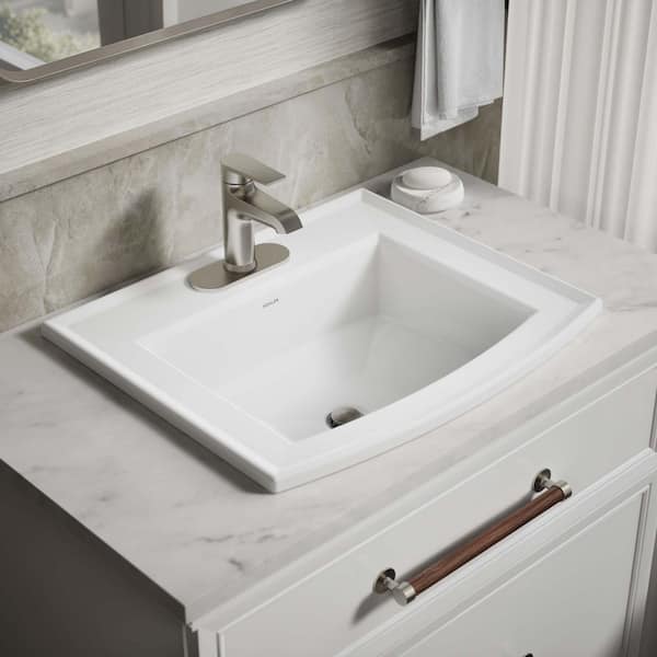 Archer 22-5/8 in. Drop-In Vitreous China Bathroom Sink with Overflow Drain in White
