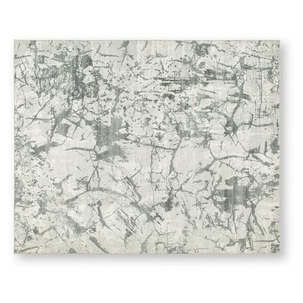 Toby 8x10 ft. Gray and Cream Abstract Patterns Washable Area Rug Runner Rug
