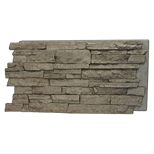 Superior Building Supplies Faux Mountain Ledge Stone 24-3/4 in. x 48-3/4 in. x 1-1/4 in. Panel Creamy Beige