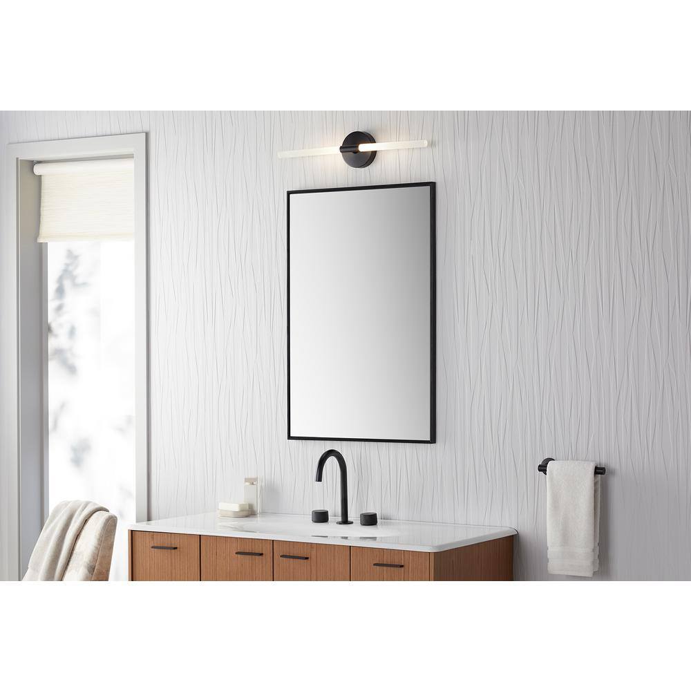 Components Polished Chrome 24" LED Dimmable Sconce with Frosted Glass